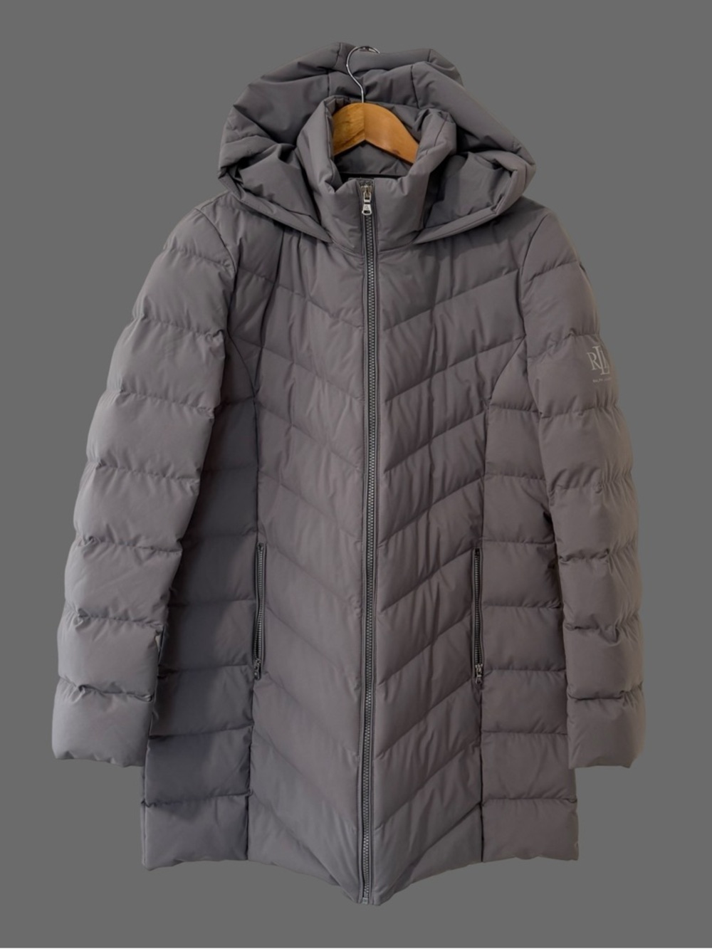 Lauren Ralph Lauren Black Label Gray Lightweight Puffer Jacket M